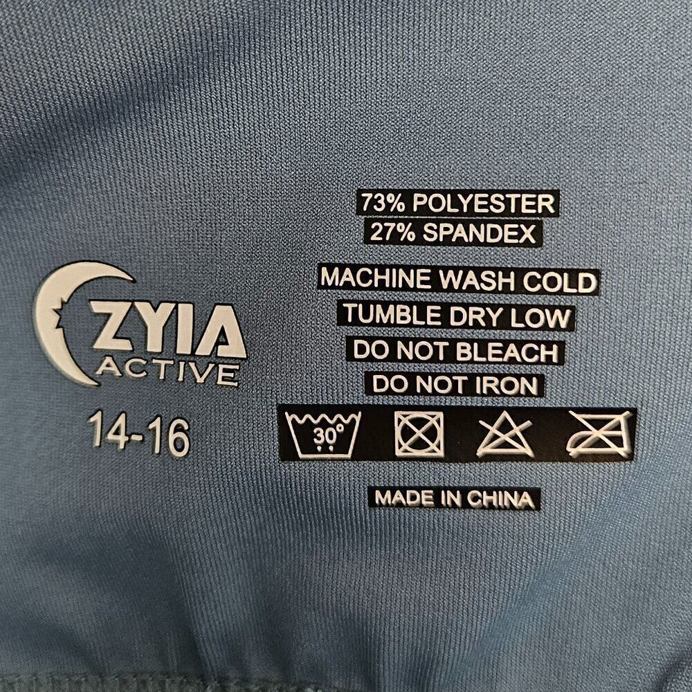 ZYIA Active Blue Steel Light N Tight Pocket Crop Legging 14-16 - Picture 7 of 8